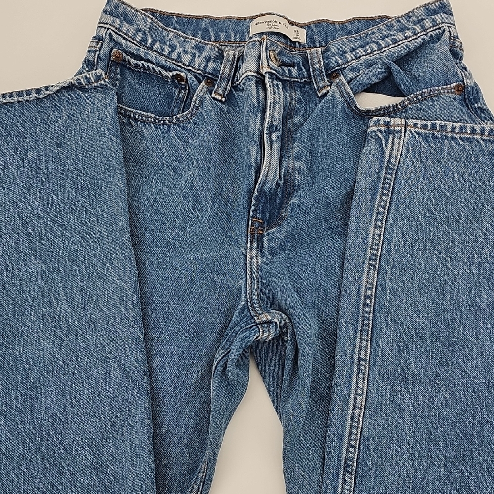 Abercrombie And Fitch Blue Denim Jeans Sz 6R Cabincore, Gorpcore, preppy